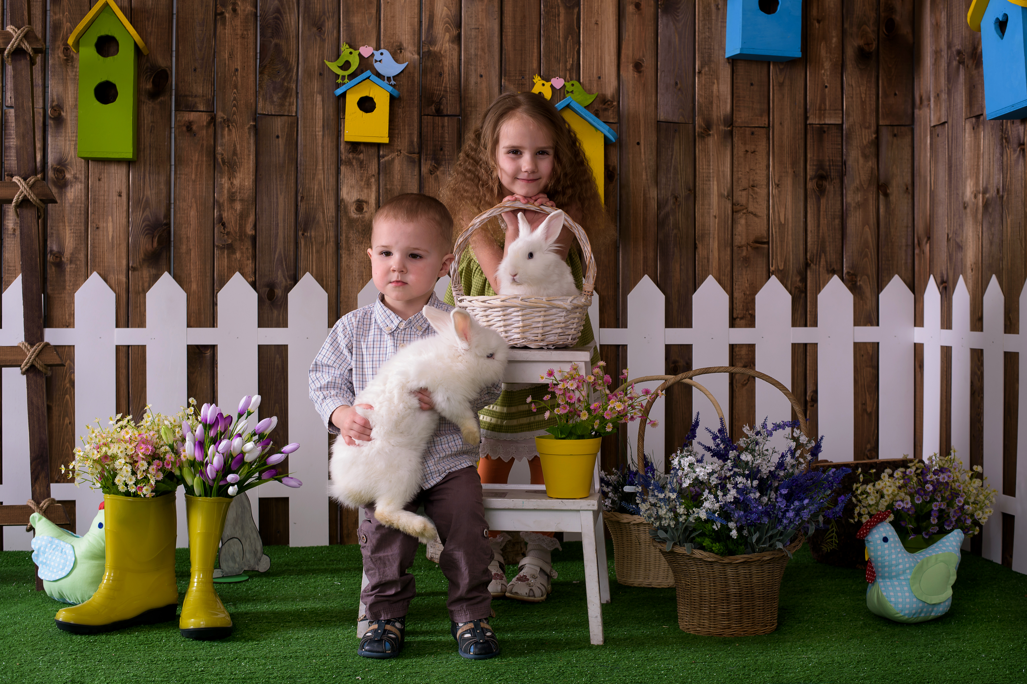 Фотосессия с кроликами детская